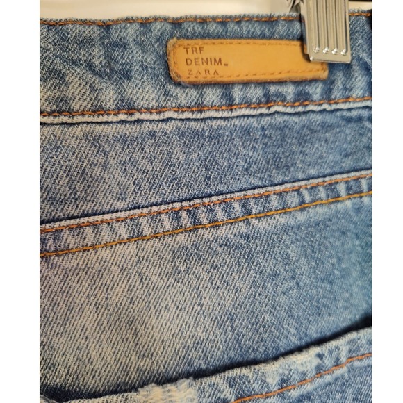 Zara TRF Denim Cut Off Shorts Destroyed Jean Short Small Summer festival gear - Picture 8 of 9